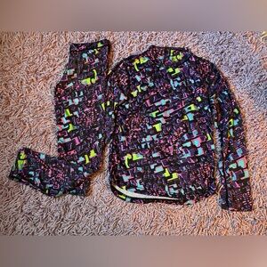 2 piece Watsons matching girls fleece lined baselayer set S 7/8